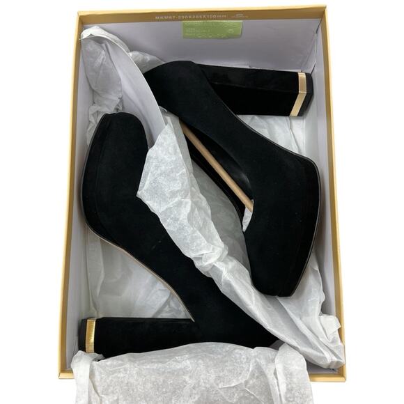 Michael Kors Valerie Black Suede Closed Toe Pumps 7 in Box - Picture 8 of 8